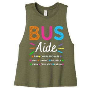 Bus Driver Aide Back to School Matching Group Squad Women's Racerback Cropped Tank