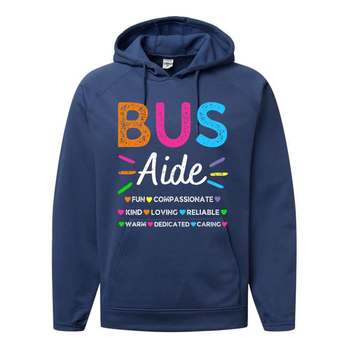 Bus Driver Aide Back to School Matching Group Squad Performance Fleece Hoodie