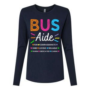 Bus Driver Aide Back to School Matching Group Squad Womens Cotton Relaxed Long Sleeve T-Shirt