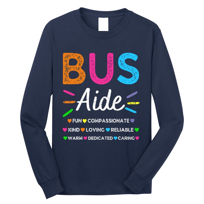 Bus Driver Aide Back to School Matching Group Squad Long Sleeve Shirt