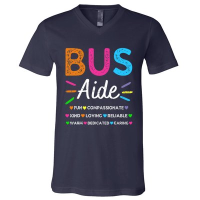 Bus Driver Aide Back to School Matching Group Squad V-Neck T-Shirt