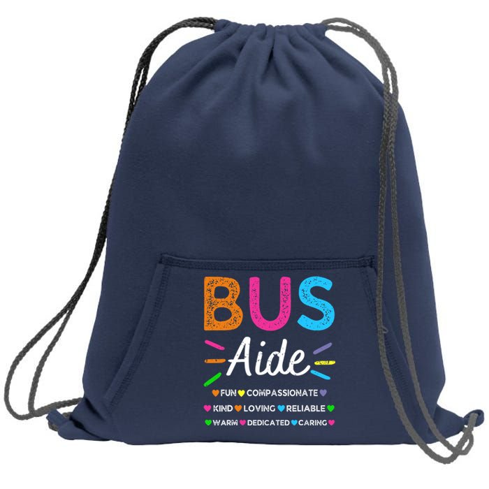 Bus Driver Aide Back to School Matching Group Squad Sweatshirt Cinch Pack Bag