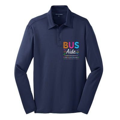 Bus Driver Aide Back to School Matching Group Squad Silk Touch Performance Long Sleeve Polo