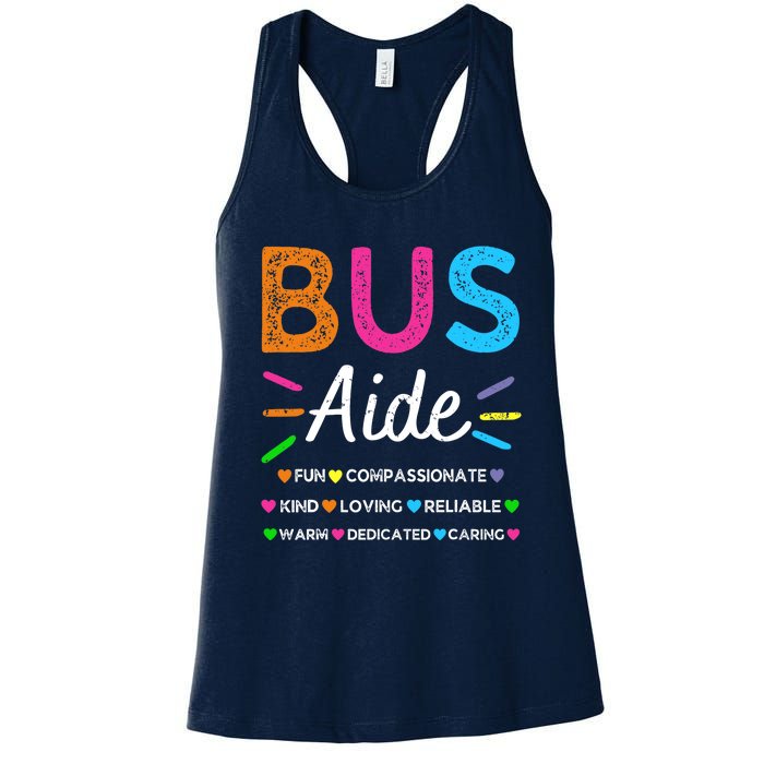 Bus Driver Aide Back to School Matching Group Squad Women's Racerback Tank