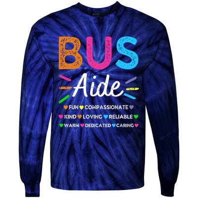 Bus Driver Aide Back to School Matching Group Squad Tie-Dye Long Sleeve Shirt