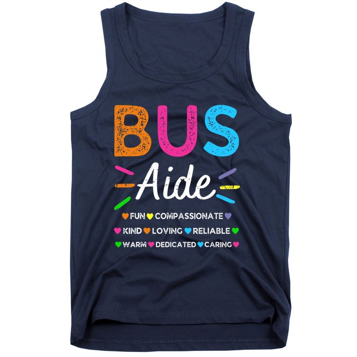 Bus Driver Aide Back to School Matching Group Squad Tank Top