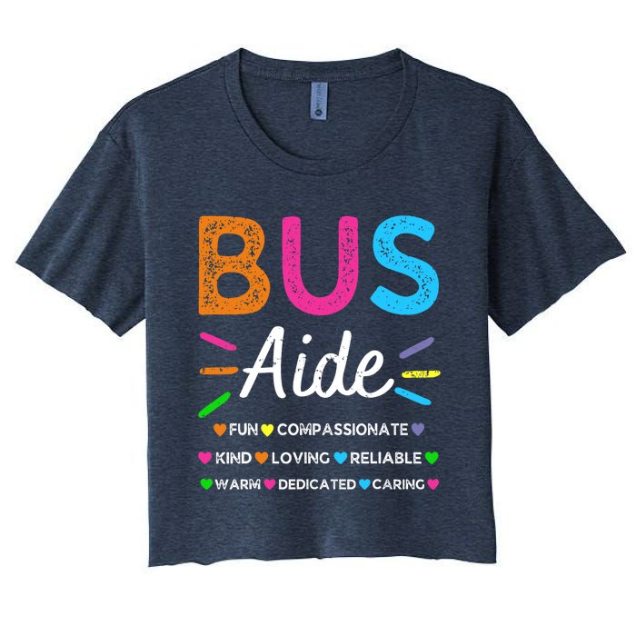 Bus Driver Aide Back to School Matching Group Squad Women's Crop Top Tee