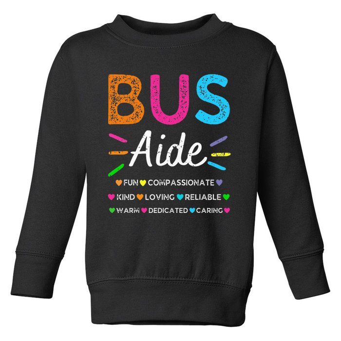 Bus Driver Aide Back To School Matching Group Squad Toddler Sweatshirt