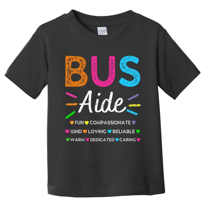 Bus Driver Aide Back To School Matching Group Squad Toddler T-Shirt