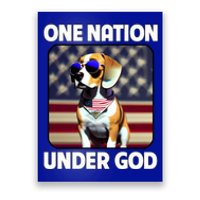 Beagle Dog American Flag One Nation Under God Patriotic Gift Poster