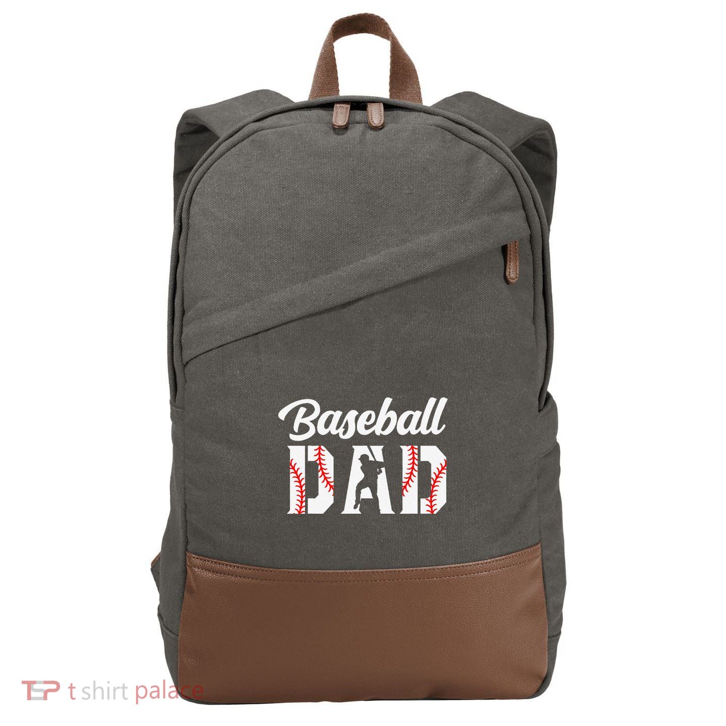 Baseball Dad Apparel Dad Baseball Cotton Canvas Backpack