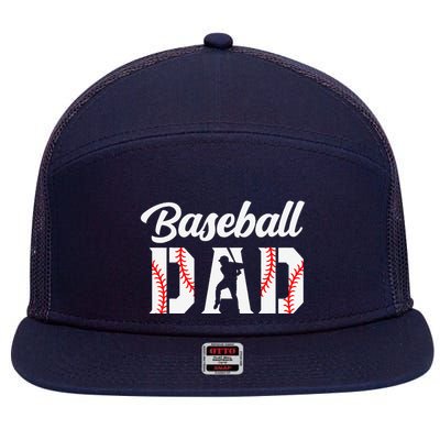 Baseball Dad Apparel Dad Baseball 7 Panel Mesh Trucker Snapback Hat
