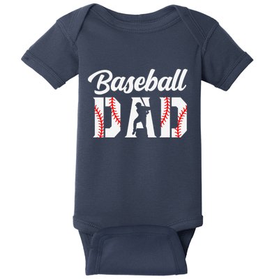 Baseball Dad Apparel Dad Baseball Baby Bodysuit