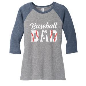 Baseball Dad Apparel Dad Baseball Women's Tri-Blend 3/4-Sleeve Raglan Shirt