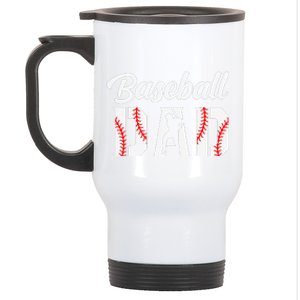 Baseball Dad Apparel Dad Baseball Stainless Steel Travel Mug