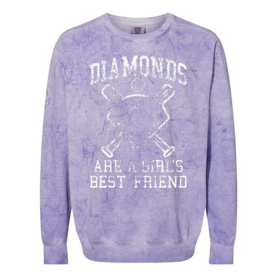 Baseball Diamonds Are A Best Friend Baseball Colorblast Crewneck Sweatshirt