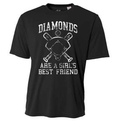 Baseball Diamonds Are A Best Friend Baseball Cooling Performance Crew T-Shirt