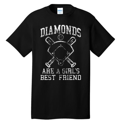 Baseball Diamonds Are A Best Friend Baseball Tall T-Shirt