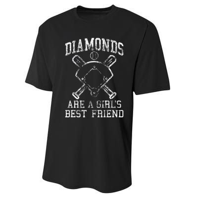 Baseball Diamonds Are A Best Friend Baseball Performance Sprint T-Shirt