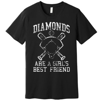 Baseball Diamonds Are A Best Friend Baseball Premium T-Shirt