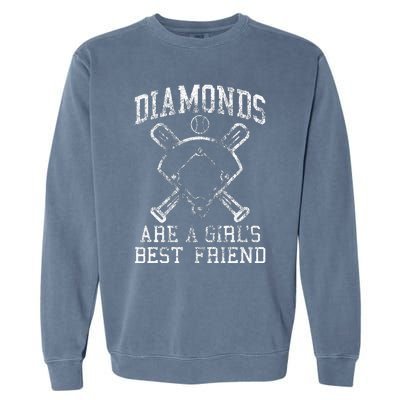 Baseball Diamonds Are A Best Friend Baseball Garment-Dyed Sweatshirt