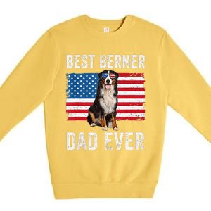 Berner Dad American Flag Dog Lover Owner Bernese Mountain Premium Crewneck Sweatshirt