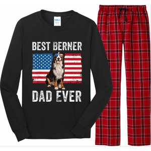 Berner Dad American Flag Dog Lover Owner Bernese Mountain Long Sleeve Pajama Set