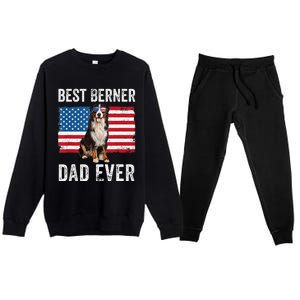 Berner Dad American Flag Dog Lover Owner Bernese Mountain Premium Crewneck Sweatsuit Set