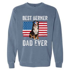 Berner Dad American Flag Dog Lover Owner Bernese Mountain Garment-Dyed Sweatshirt