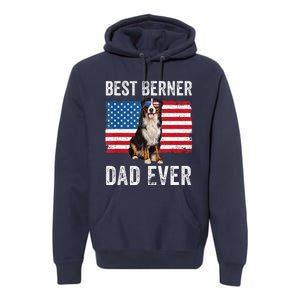 Berner Dad American Flag Dog Lover Owner Bernese Mountain Premium Hoodie