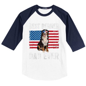 Berner Dad American Flag Dog Lover Owner Bernese Mountain Baseball Sleeve Shirt