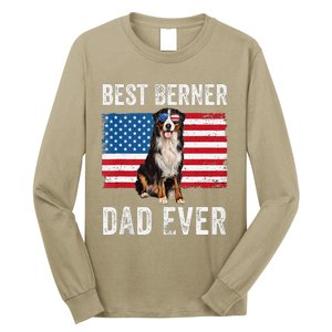 Berner Dad American Flag Dog Lover Owner Bernese Mountain Long Sleeve Shirt