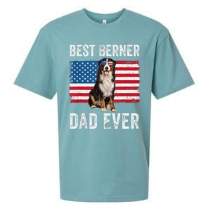 Berner Dad American Flag Dog Lover Owner Bernese Mountain Sueded Cloud Jersey T-Shirt