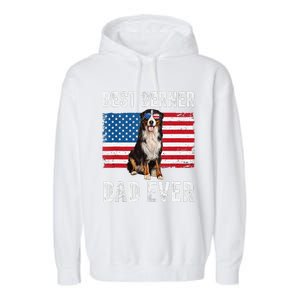 Berner Dad American Flag Dog Lover Owner Bernese Mountain Garment-Dyed Fleece Hoodie