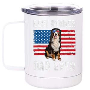 Berner Dad American Flag Dog Lover Owner Bernese Mountain 12 oz Stainless Steel Tumbler Cup