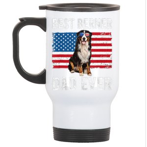 Berner Dad American Flag Dog Lover Owner Bernese Mountain Stainless Steel Travel Mug