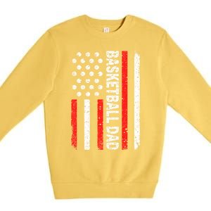 Basketball Dad American Flag Dad Basketball Father's Day Gift Premium Crewneck Sweatshirt