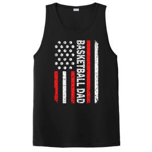 Basketball Dad American Flag Dad Basketball Father's Day Gift PosiCharge Competitor Tank