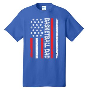 Basketball Dad American Flag Dad Basketball Father's Day Gift Tall T-Shirt