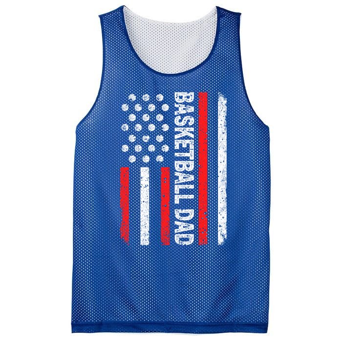 Basketball Dad American Flag Dad Basketball Father's Day Gift Mesh Reversible Basketball Jersey Tank