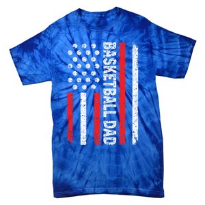 Basketball Dad American Flag Dad Basketball Father's Day Gift Tie-Dye T-Shirt