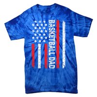 Basketball Dad American Flag Dad Basketball Father's Day Gift Tie-Dye T-Shirt