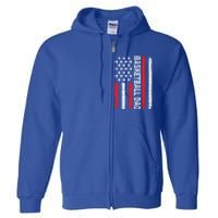 Basketball Dad American Flag Dad Basketball Father's Day Gift Full Zip Hoodie