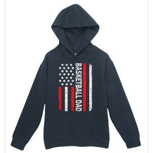 Basketball Dad American Flag Dad Basketball Father's Day Gift Urban Pullover Hoodie