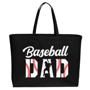 Baseball Dad Apparel Dad Baseball Cotton Canvas Jumbo Tote