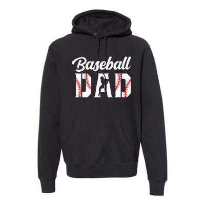 Baseball Dad Apparel Dad Baseball gift father's day Premium Hoodie