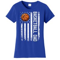 Basketball Dad American Flag Vintage Basketball Coach Team Gift Women's T-Shirt