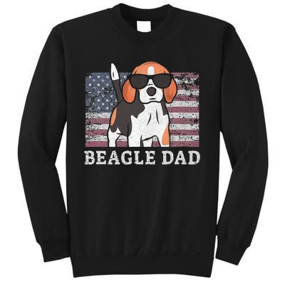 Beagle Dad American Flag 4th of July Patriotic Beagle Design Sweatshirt