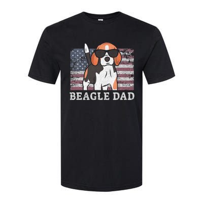 Beagle Dad American Flag 4th of July Patriotic Beagle Design Softstyle® CVC T-Shirt