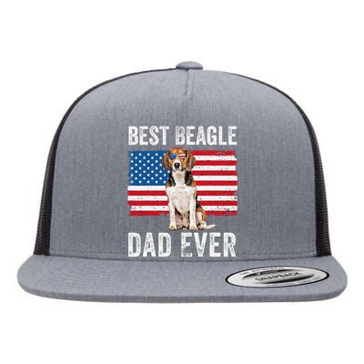 Beagle Dad American Flag Dog Lover Owner Fathers Day Funny Flat Bill Trucker Hat